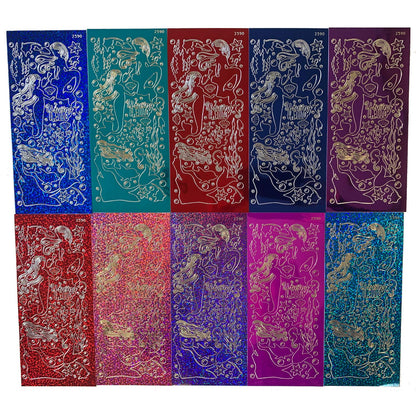 Dazzles Stickers Collection | 560 Mermaids-Themed Embossed Stickers in a Variety of Finishes & Colors for Scrapbooking, Card Making, Crafting
