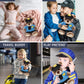 DolliBu Sitting Brown Teddy Bear Stuffed Animal - Soft Sitting Stuffed Bear Plush Toy with Police Uniform and Cap Outfit, Fluffy Teddy Bear Police Toy