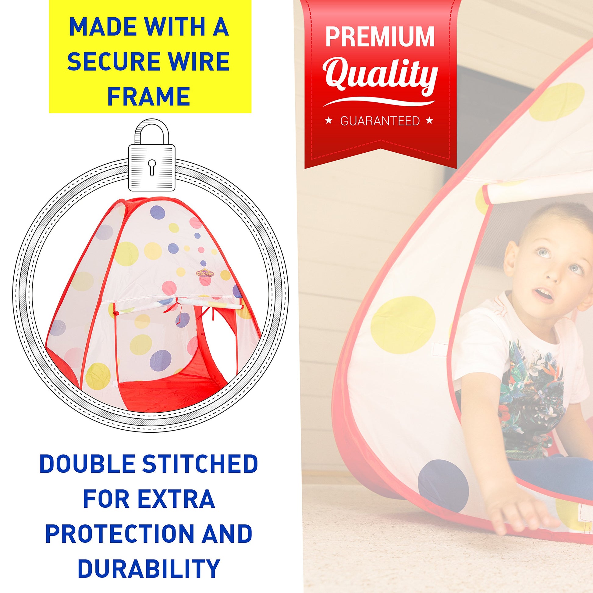 Kids Play Tent with 100 Balls - 39?x39? Pop-Up Ball Pit Playhouse - Indoor/Outdoor Toy with Mesh Windows & Carry Bag