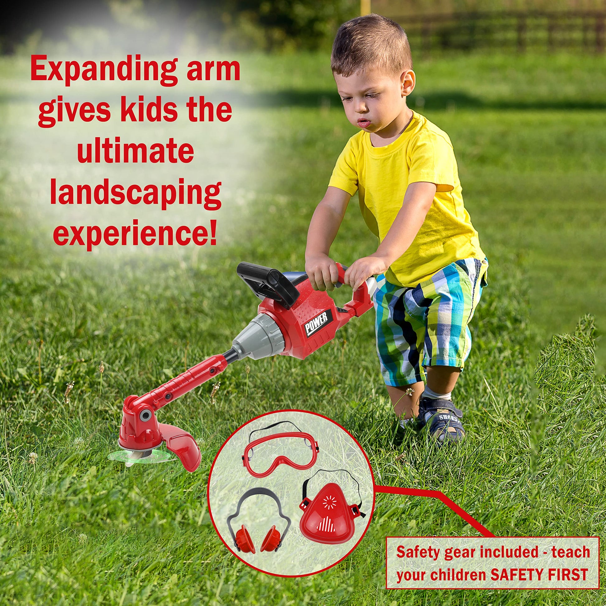 TeganPlay Kids Weed Wacker Toy Hedge Trimmer Yard Tools for Toddler