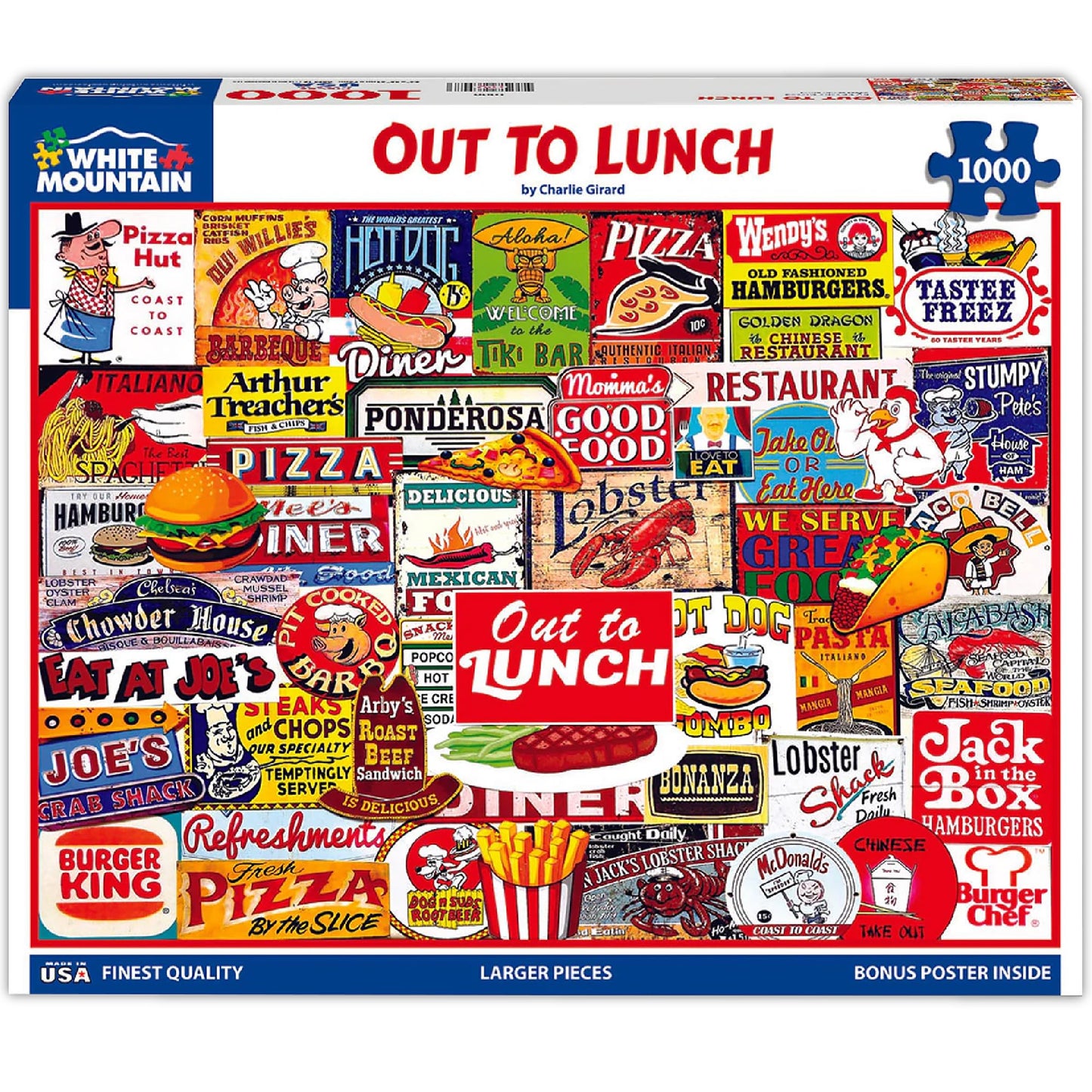 White Mountain 1000 Piece Jigsaw Puzzle Nostalgic Restaurant, Out to Lunch