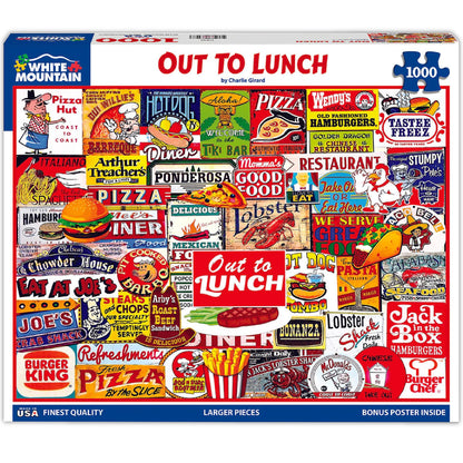 White Mountain 1000 Piece Jigsaw Puzzle Nostalgic Restaurant, Out to Lunch