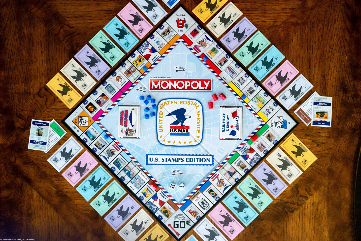 Monopoly: U.S. Stamps Edition | Buy, Sell, Trade Iconic & Collectible USPS Stamps | Classic Monopoly Game | Officially-Licensed United States Postal