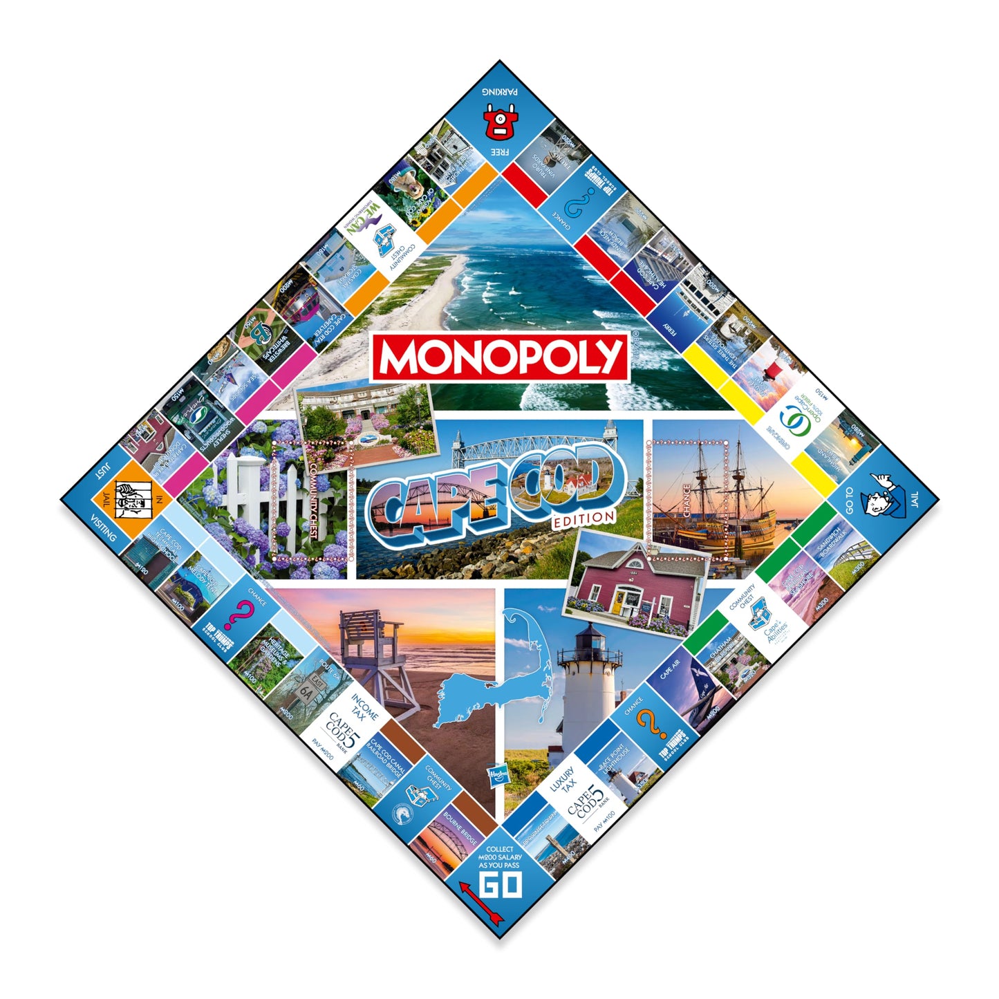 Monopoly Board Game Cape Cod Edition: 2-6 Players Family Board Games for Kids and Adults, Board Games for Kids 8 and up, for Kids and Adults, Ideal