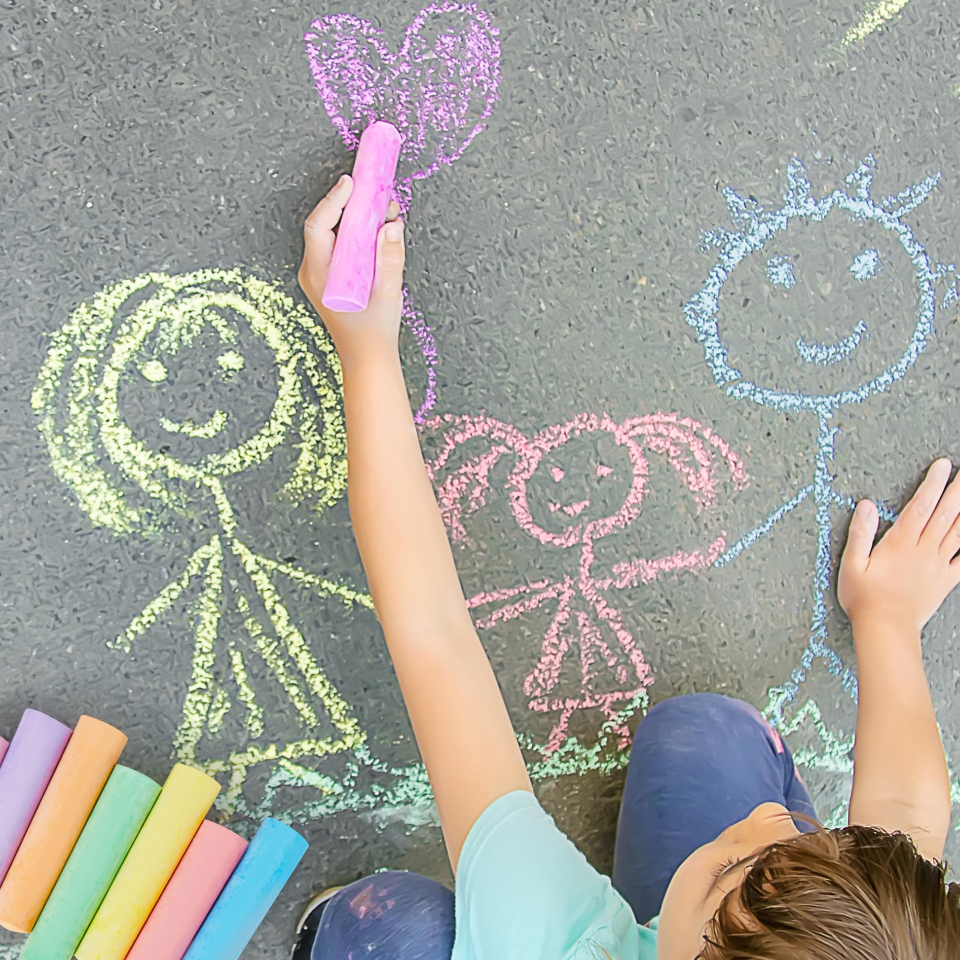 JOYIN 24 PCS Washable Sidewalk Chalks Set Non-Toxic Jumbo Chalk for Schools, Outdoor Art Play, Paint on Chalkboard, Blackboard and Playground (6