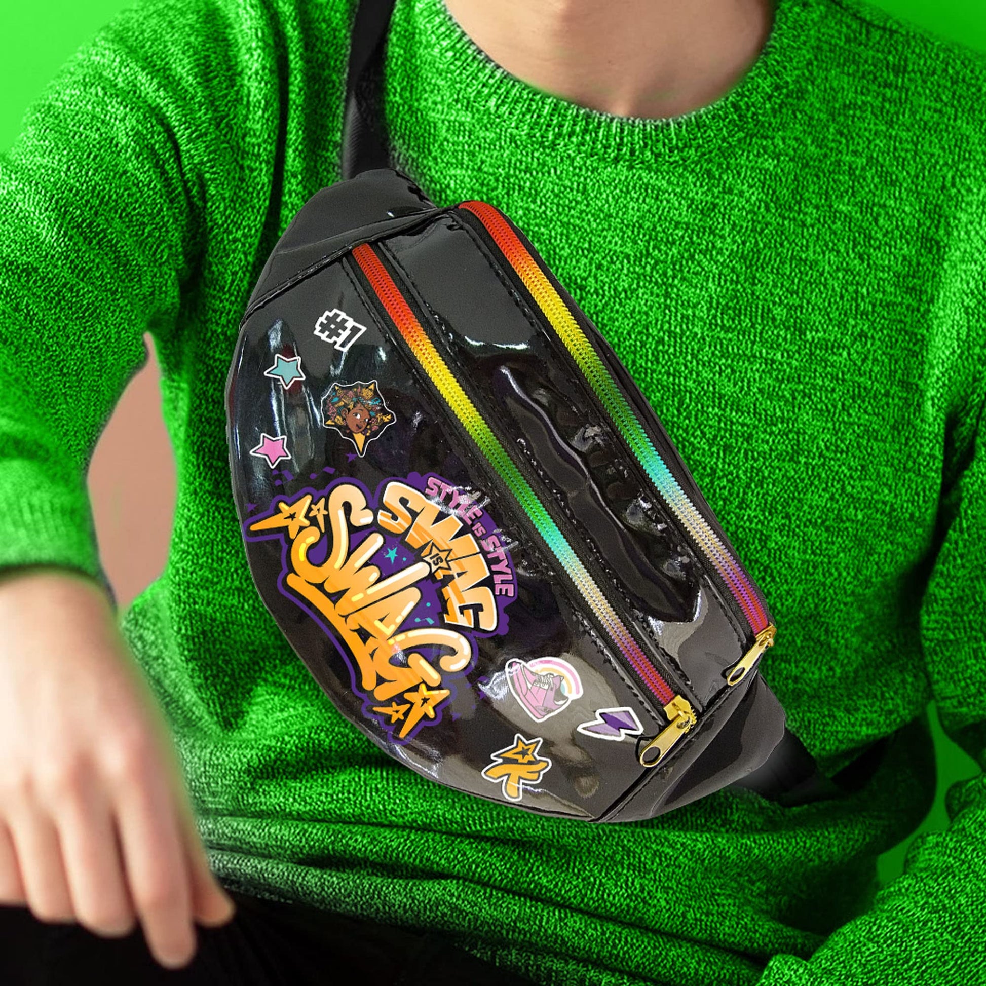 Karma's World Fashion Cross Body Bag: Express Your Style, Your Way, Convertible Design with Stickers, Activity Pad & Glitter Pen Ideal for Kids Ages
