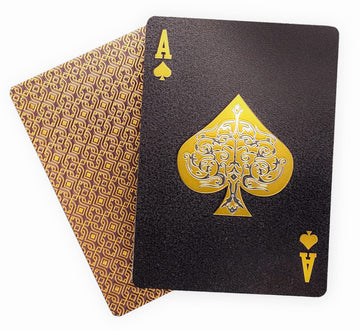 INTEGEAR 2 Decks of Playing Cards, Gold 3D Embossed Patterned Poker Cards Plastic PET Waterproof Playing Cards Luxury Magic Trick Game Tool Gift