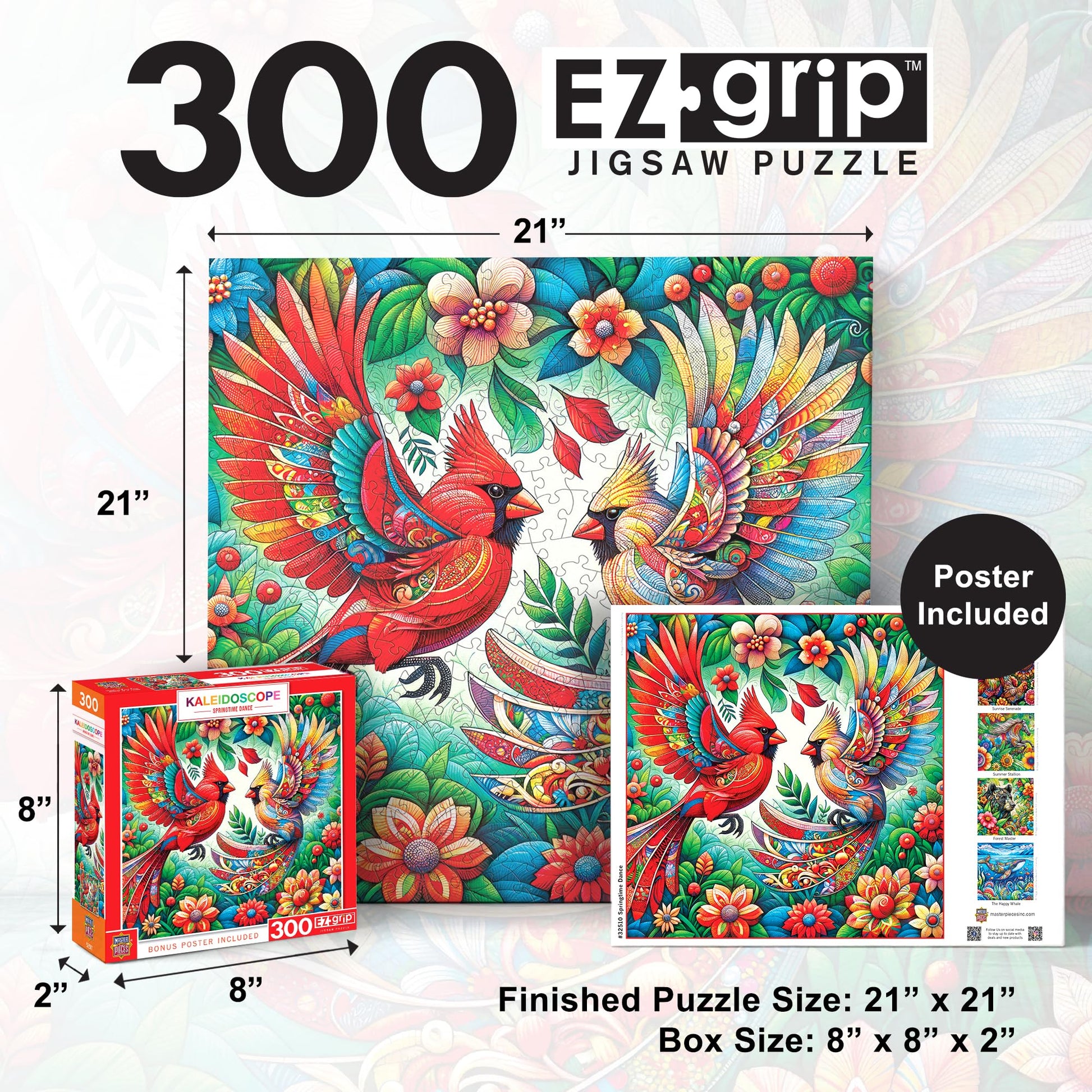 MasterPieces 300 Piece EZ Grip Jigsaw Puzzle for Adults, Family, Or Youth - Springtime Dance - 18" x 24"