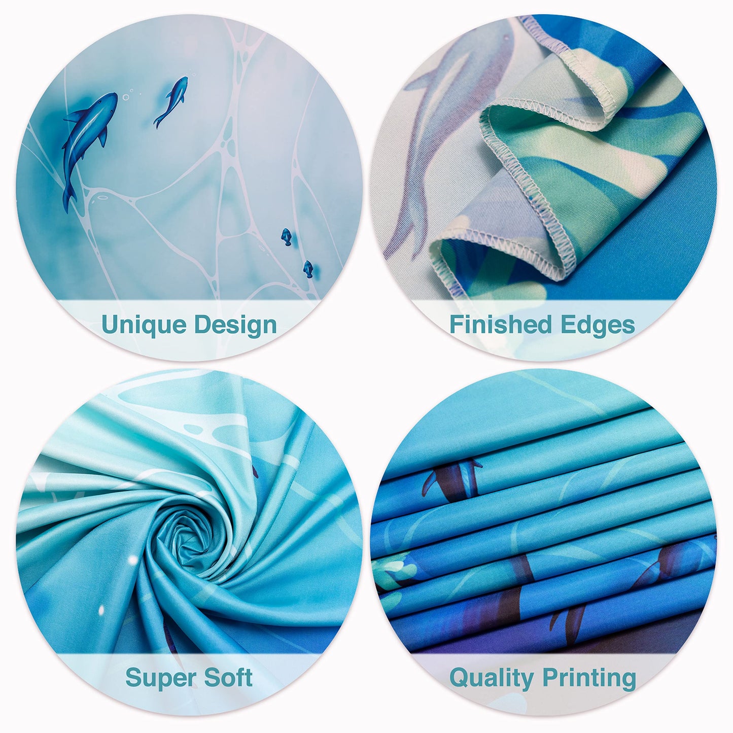 Cheerland Under the Sea Party Tablecloth Fabric Ocean Theme Birthday Decorations for Kids Adults Sea Party Supplies Turtles Jellyfish Coral Mermaid