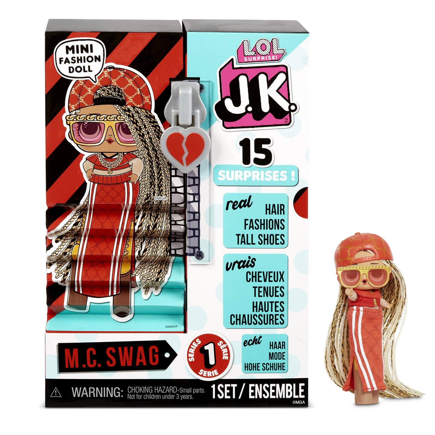 L.O.L. Surprise! JK Mini Fashion Doll MC Swag with 15 Surprises Including Dress Up Doll Outfits, Exclusive Accessories - Gifts for Girls and Mix Match
