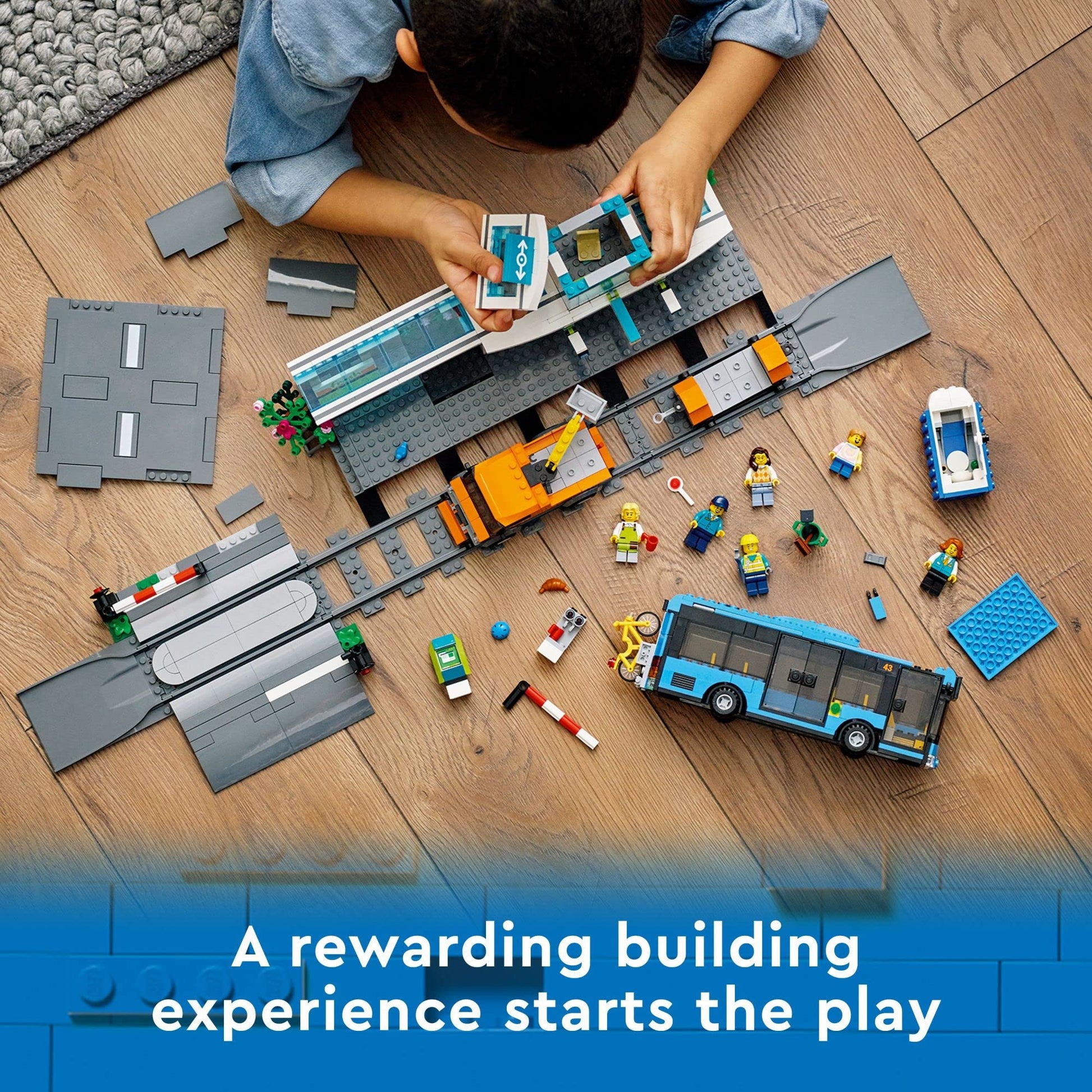 LEGO City Train Station Building Toy Set - Pretend Play Set for Kids, Boys & Girls, Ages 7+ - with Bus, Rail Truck, & Tracks - Compatible with Other