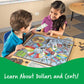 Learning Resources Money Bags Coin Value Game - Classroom Math Games, Financial Literacy for Kids, Play Coins for Kids, Counting Games, Money Board