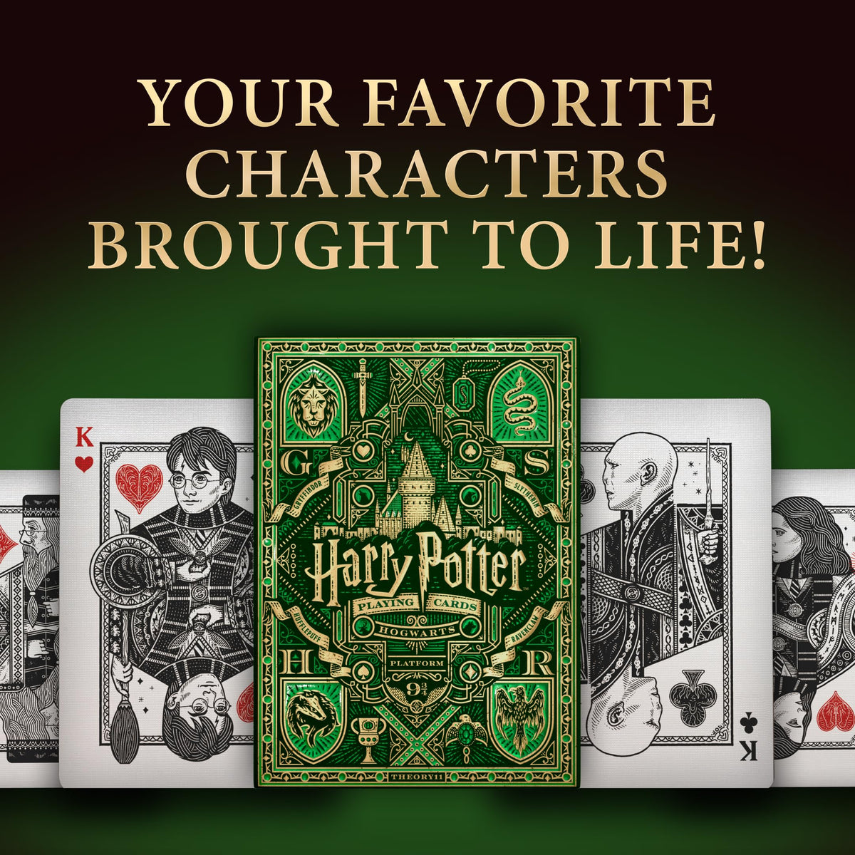 theory11 Harry Potter Playing Cards - Green (Slytherin)