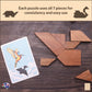 Enigma Grain Wooden Tangram Brain Puzzles for Adults | Challenging Wooden Brain Teasers Puzzle | 50+ Puzzles Inside! | Great to Do with Others!