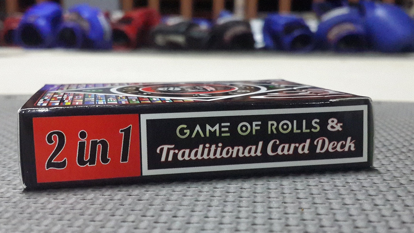 Game of Rolls - Brazilian Jiu Jitsu (BJJ) Grappling Game and Training aid + Traditional Deck of Playing Cards (2 in 1) Adults and Kids, Perfect as