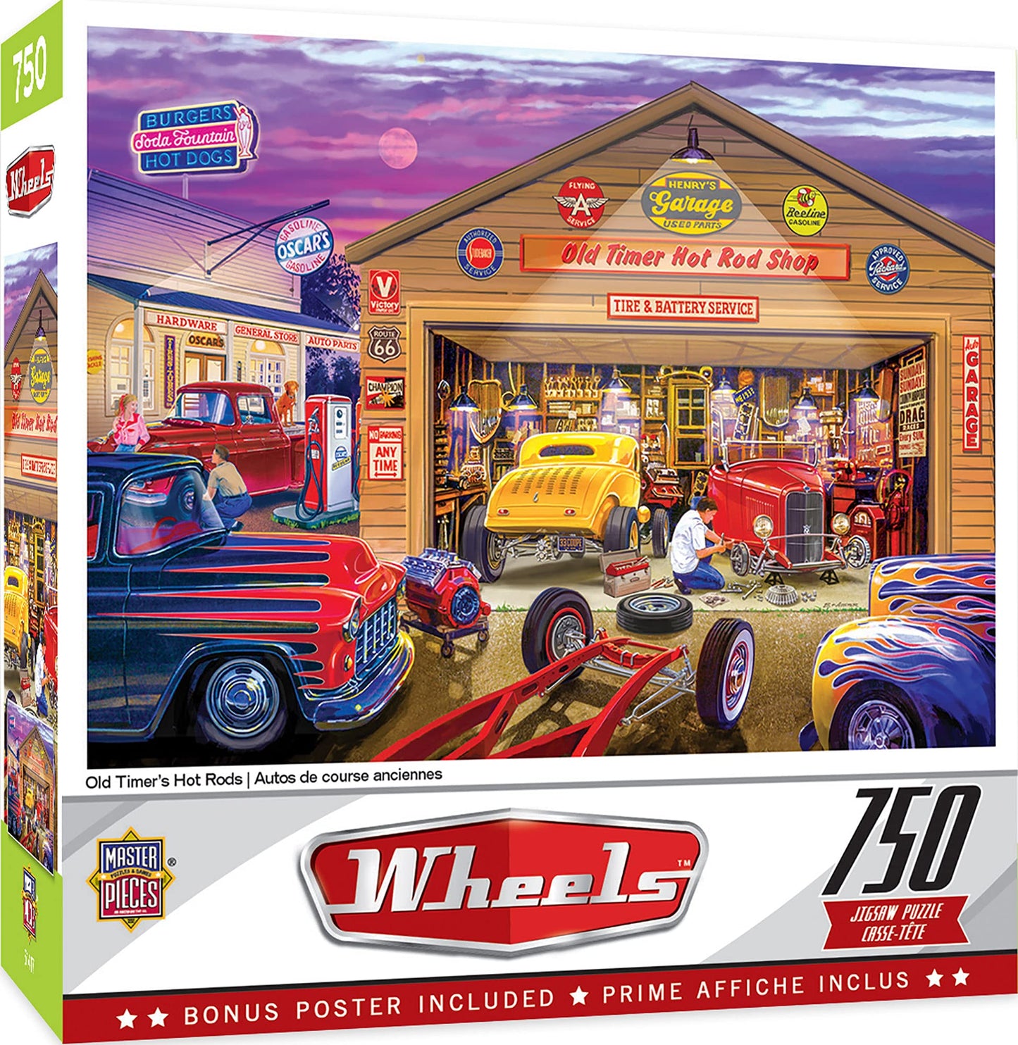 MasterPieces 750 Piece Jigsaw Puzzle for Adults and Family - Old Timer's Hot Rods - 18"x24"