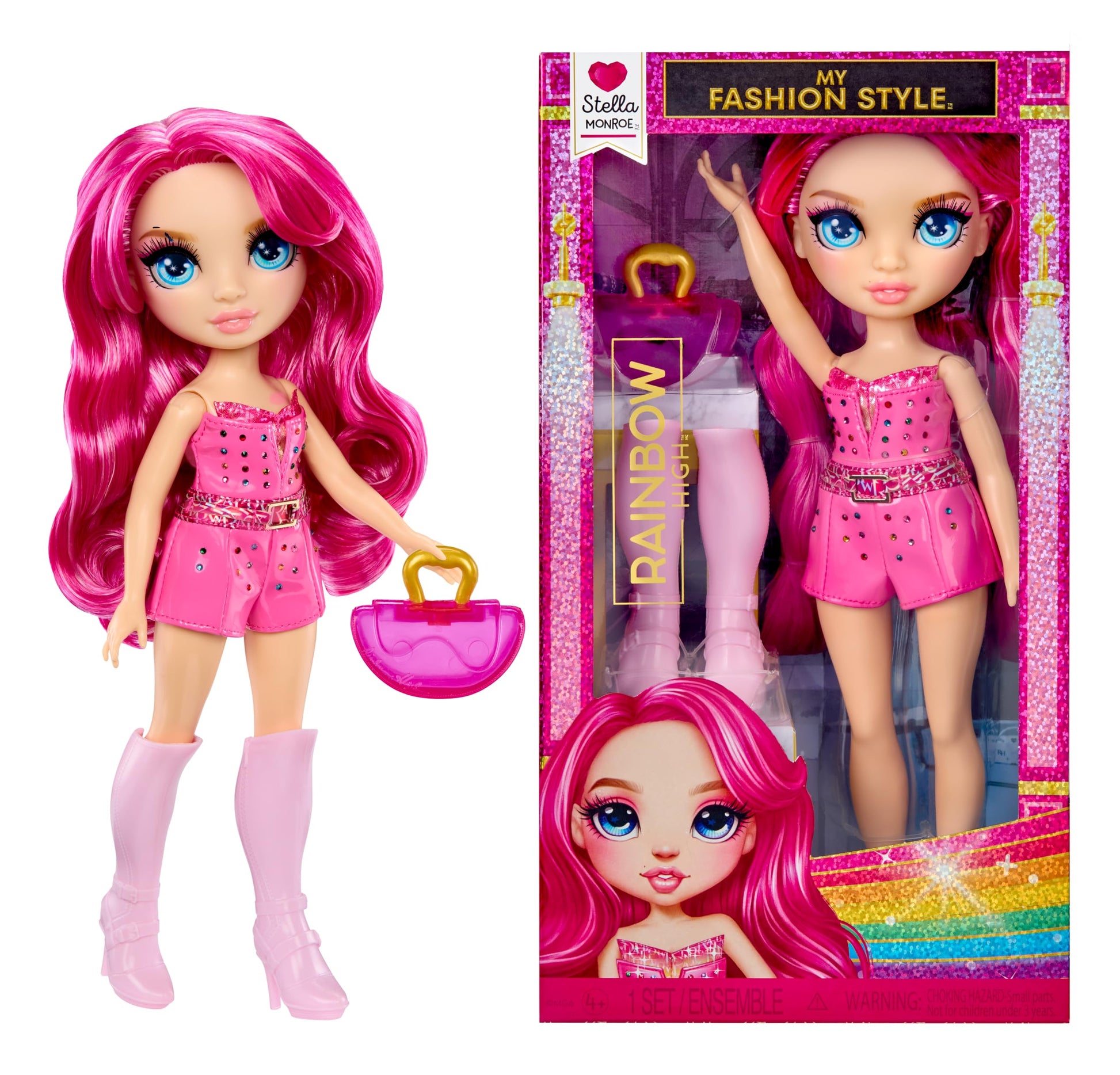 Rainbow High My Fashion Style Stella, Fuchsia 11" Fashion Doll with Statement Outfit, Stylish Handbag, Great Toy Gift for Girls Kids Ages 4-12 Years