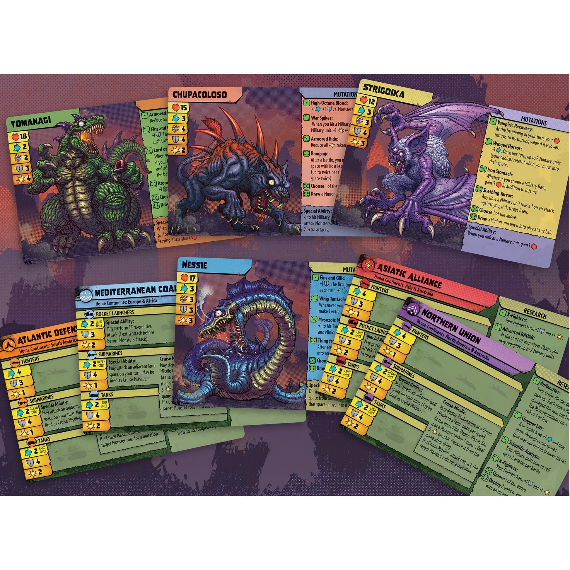 Renegade Game Studios Monsters Menace the World Strategy Board Game with Miniatures, 2-4 Players, Ages 14+
