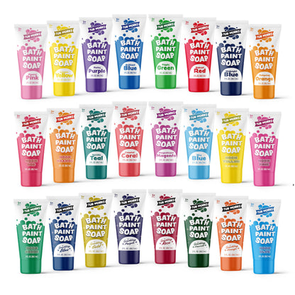 Tub Works® Bath Paint Soap Bath Toy, 24 Pack | Non-Toxic, Washable Bathtub Paint for Finger Painting in the Tub | Ideal Toddler Bath Toys for Creative