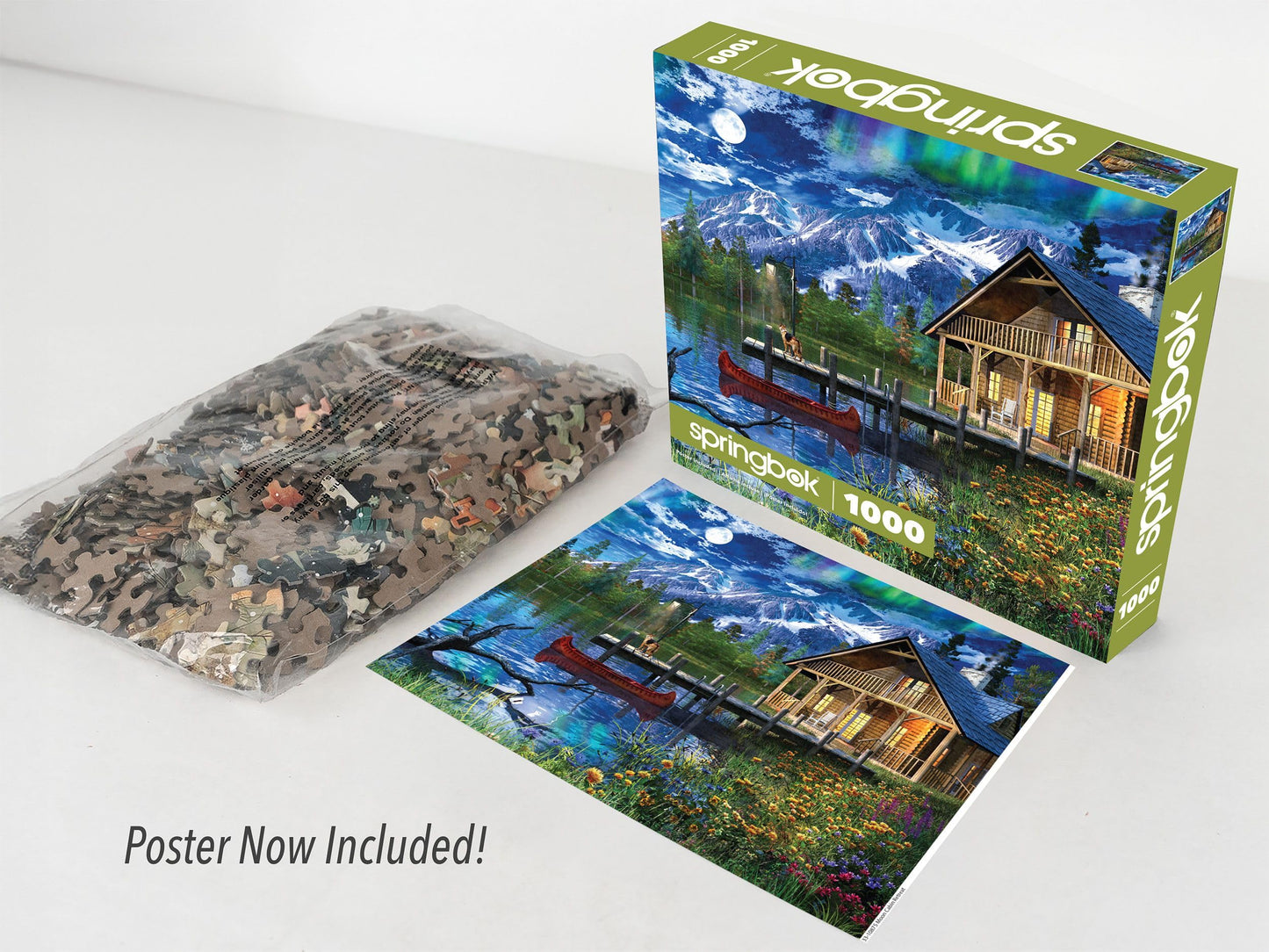 Springbok's 1000 Piece Jigsaw Puzzle Moon Cabin Retreat - Made in USA