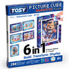 TOSY Picture Cube Adventure Cats: 6-in-1 Magnetic Picture Puzzle, 48 Blocks, 288 Puzzle Faces, 0.6 in, B122, Seamless UV Art, Display-Ready Frame