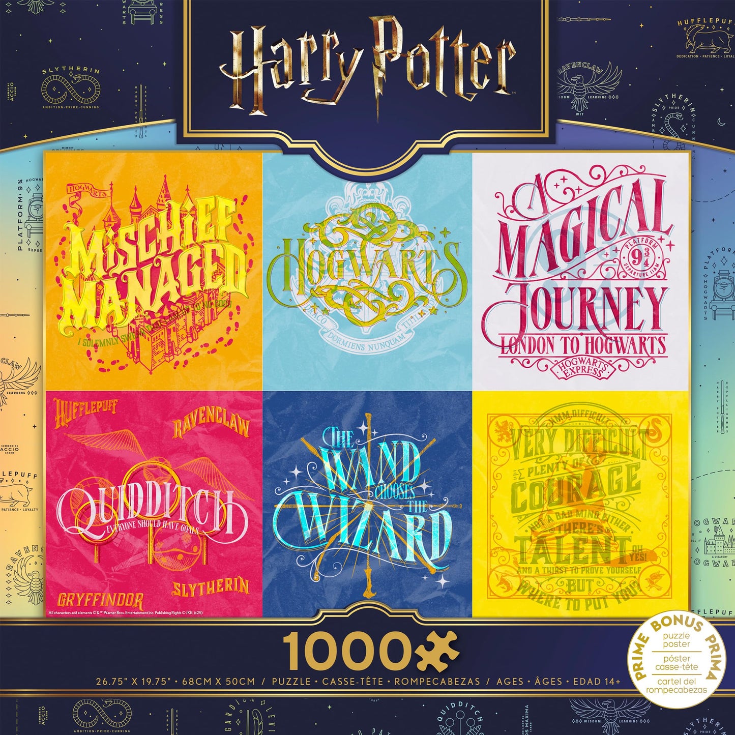 Ceaco - Harry Potter - Notable Phrases - 1000 Piece Puzzle for Adults