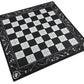HPL 17" Medieval Times Maltese Cross Chess Board Black and Silver with 1 5/8" Squares