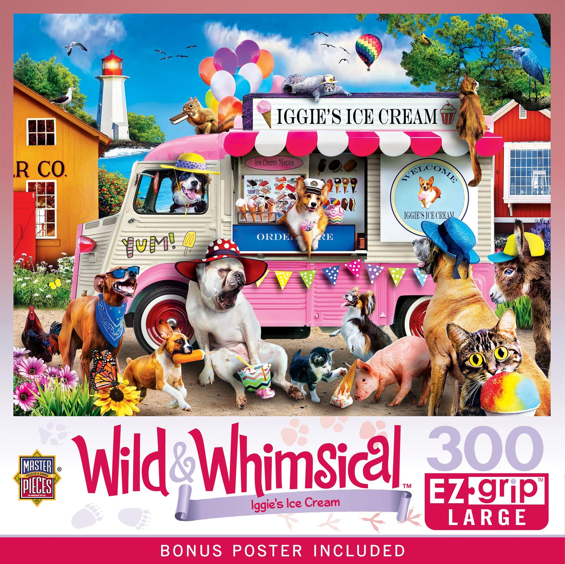 MasterPieces 300 Piece EZ Grip Jigsaw Puzzle for Adults, Family, Or Youth - Iggy's Ice Cream - 18" x 24"