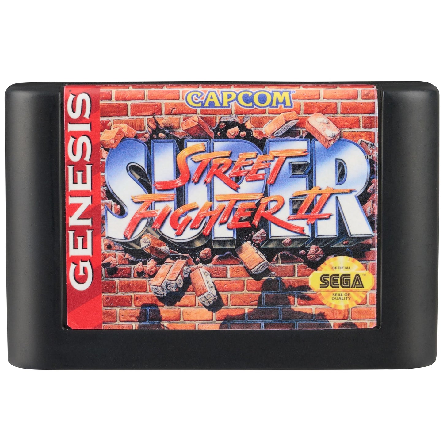 Console Heroes Super Street Fighter II Collectible Diorama - Mini Ryu & Ken Figures with Dock Stage Scene - Retro SEGA Genesis Cartridge Display &