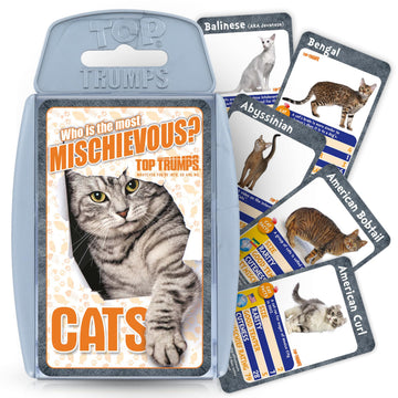 Top Trumps Card Game Cats - Family Games for Kids and Adults - Learning Games - Kids Card Games for 2 Players and More - Kid War Games - Card Wars