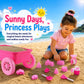 Liberty Imports 14 PCS Pink Princess Beach Wagon Plastic Toy Playset for Kids with Castle Molds, Sand Wheel, Water Pail, Play Tools and Featured Molds