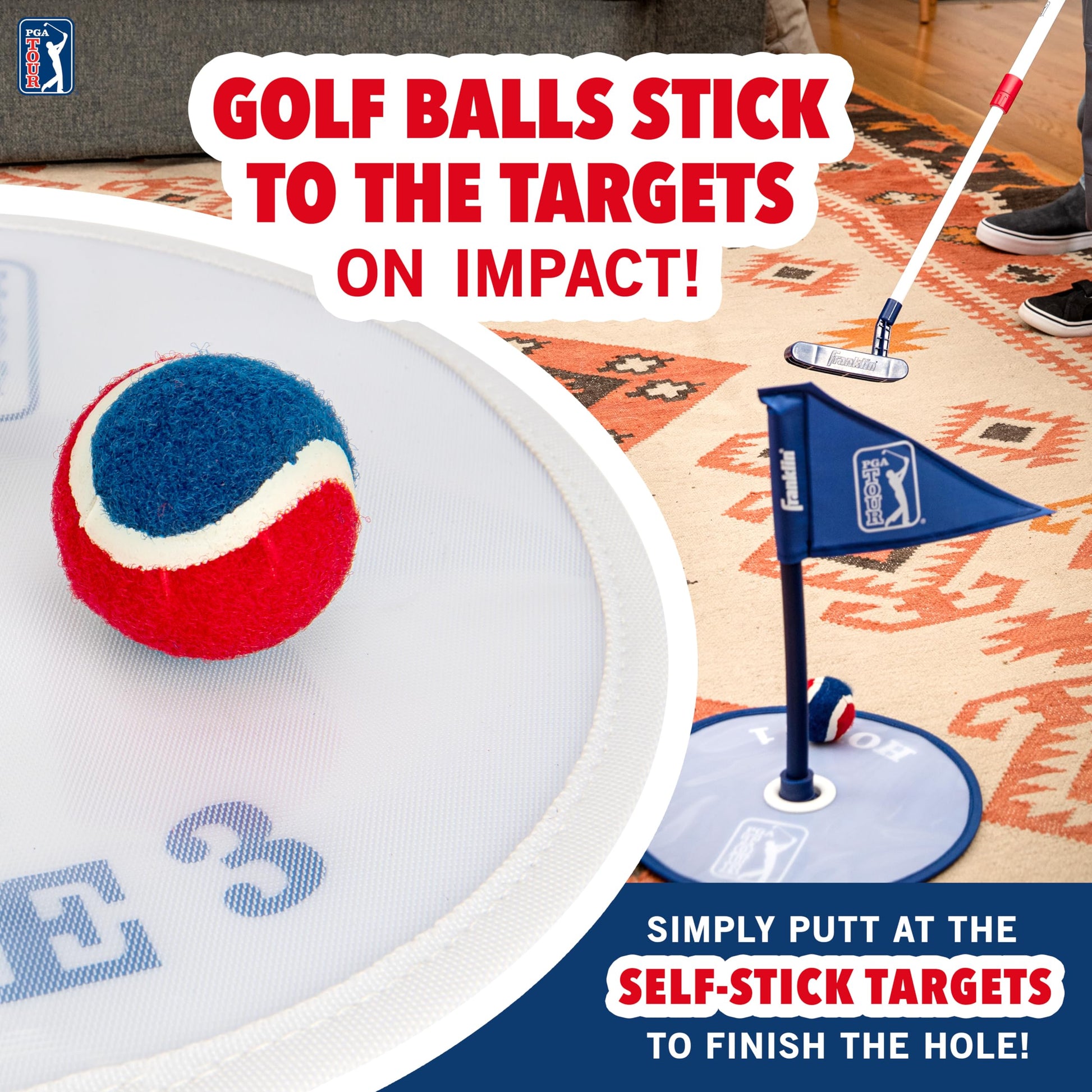 Franklin Sports PGA Tour Kids Putt N' Stick Mini Golf Set