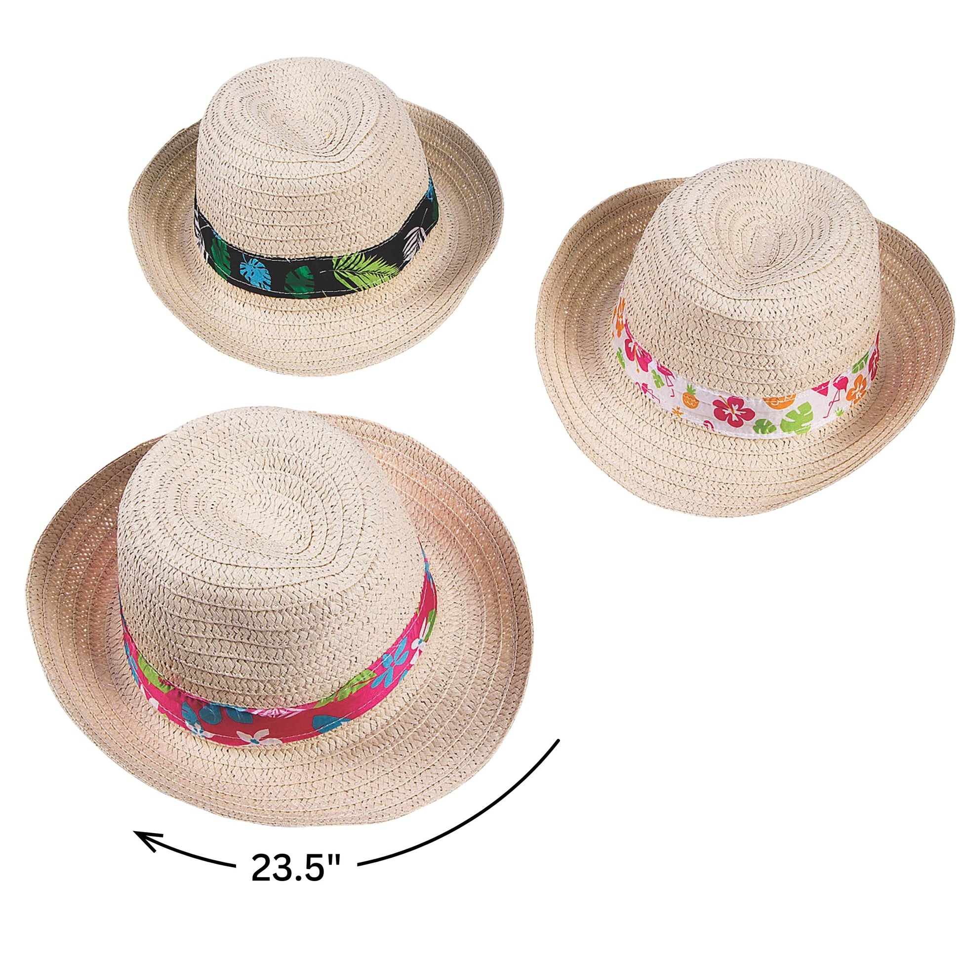 Fun Express LUAU FEDORA ASSORTMENT - Apparel Accessories - 6 Pieces