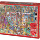 Cobble Hill 1000 Piece Puzzle - Doodletown: Bookshop Bedlam - Sample Poster Included
