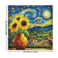 Starry Night Puzzle 1000 Pieces-Moonlit Night, Sunflower Puzzles for Adults 1000 Pieces, Impossible Stained Glass Puzzles for Seniors Family