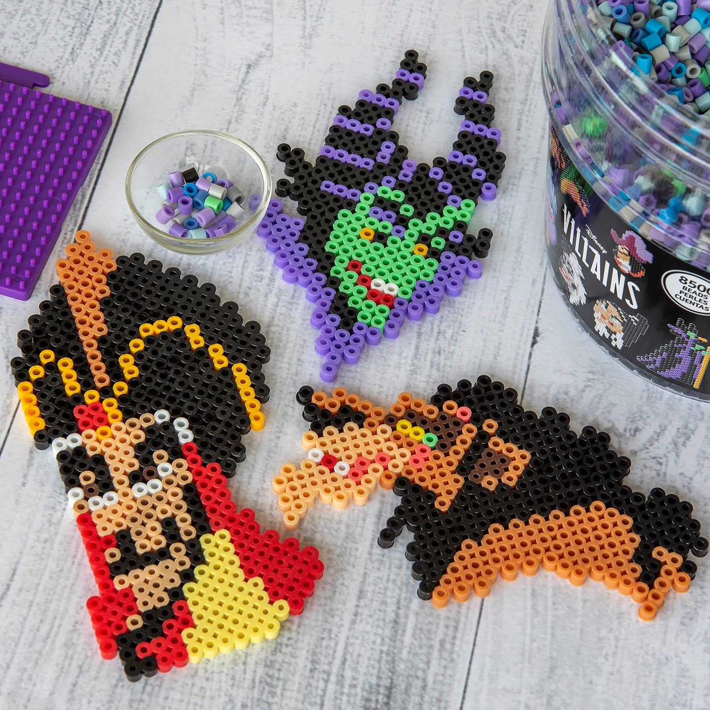 Perler Disney Villain Kid's Craft Bucket, Pattern Sizes Vary, Multicolor 8505