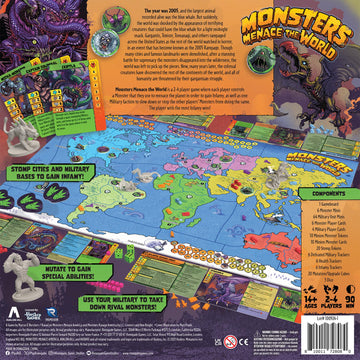 Renegade Game Studios Monsters Menace the World Strategy Board Game with Miniatures, 2-4 Players, Ages 14+