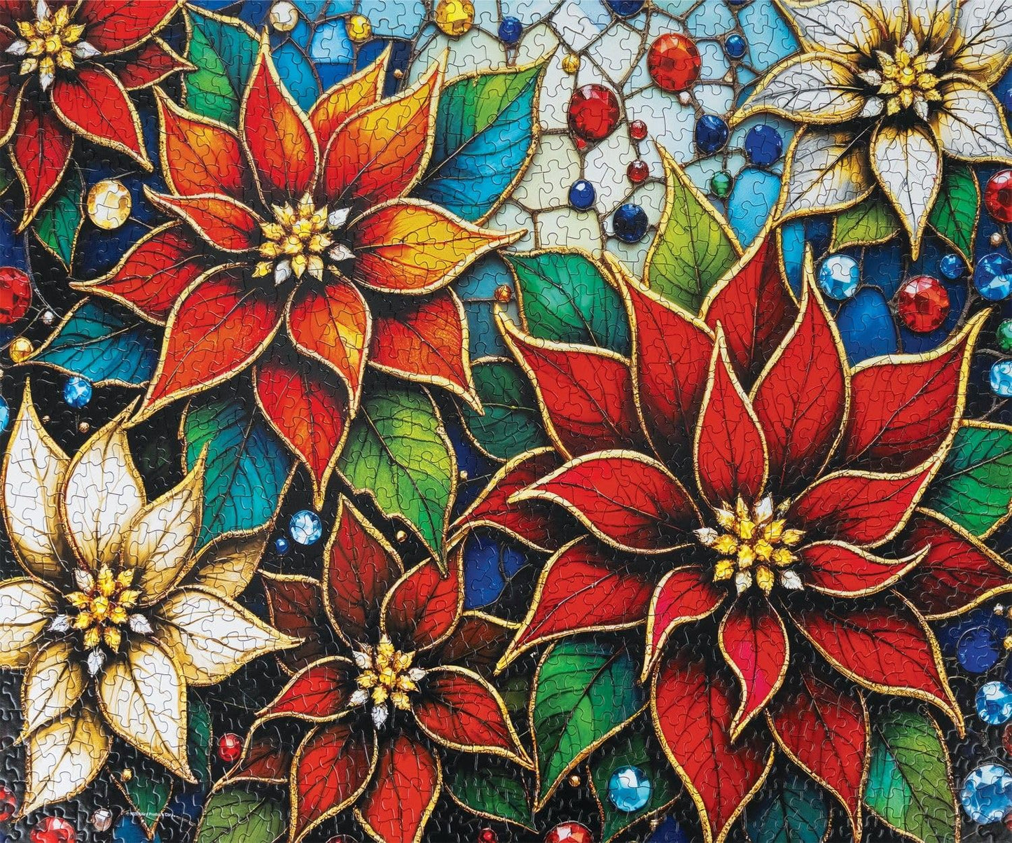 Springbok Glazing Poinsettias 1000 Piece Jigsaw Puzzle for Adults