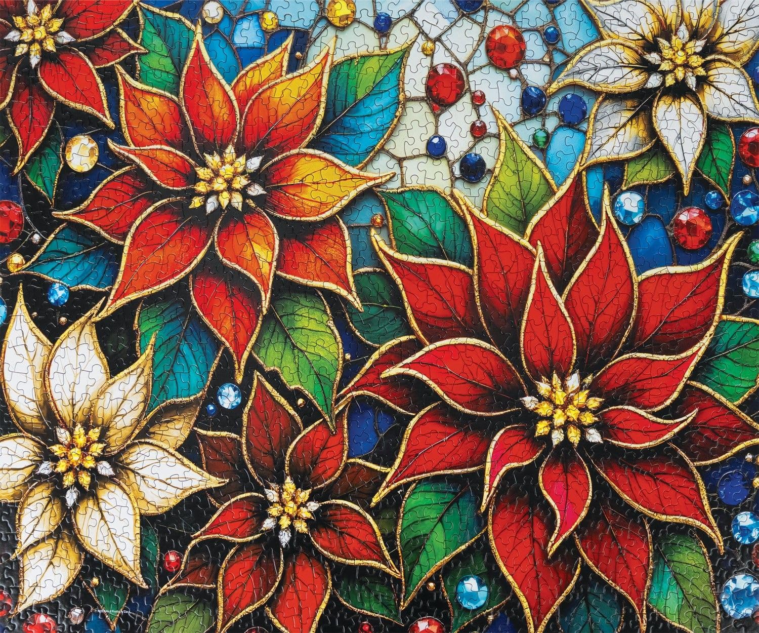 Springbok Glazing Poinsettias 1000 Piece Jigsaw Puzzle for Adults