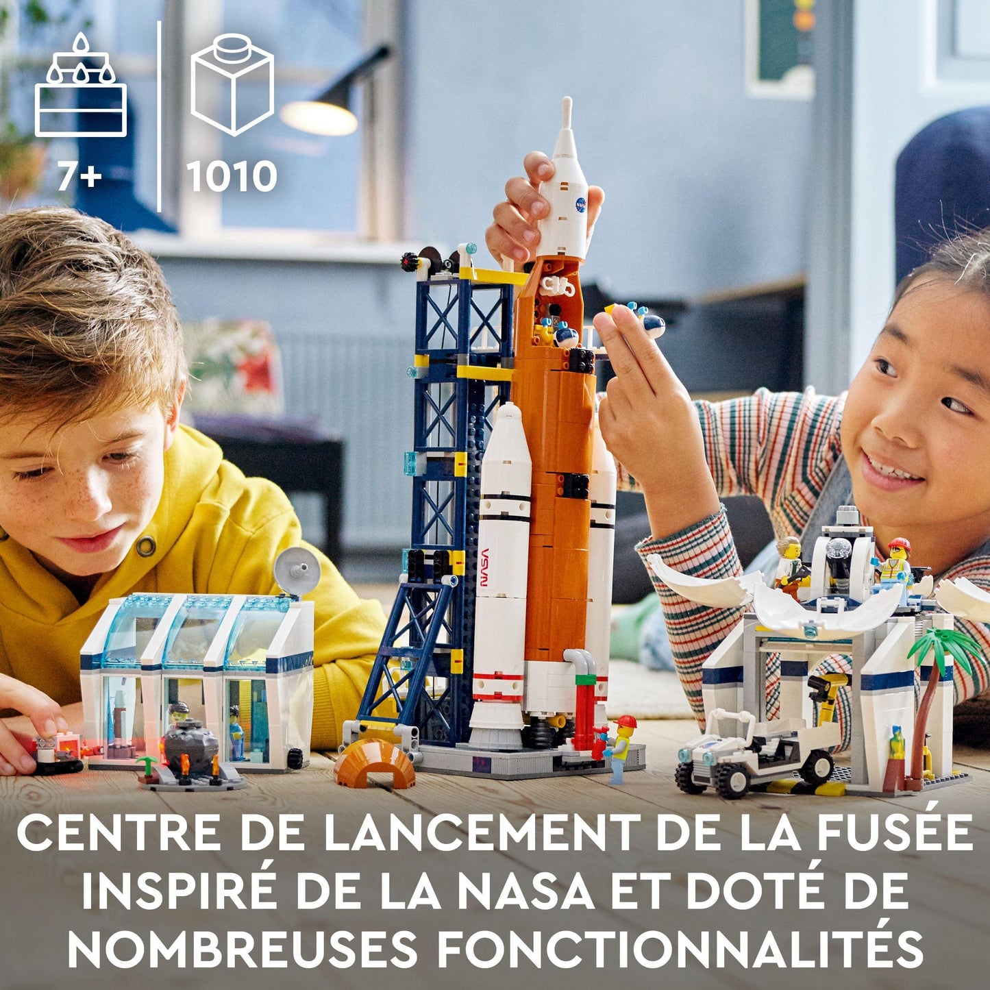 Lego City Rocket Launch Center Building Toy Set 60351, NASA-Inspired Space Toy with Rocket, Launch Tower, Observatory, and Mission Control, Pretend