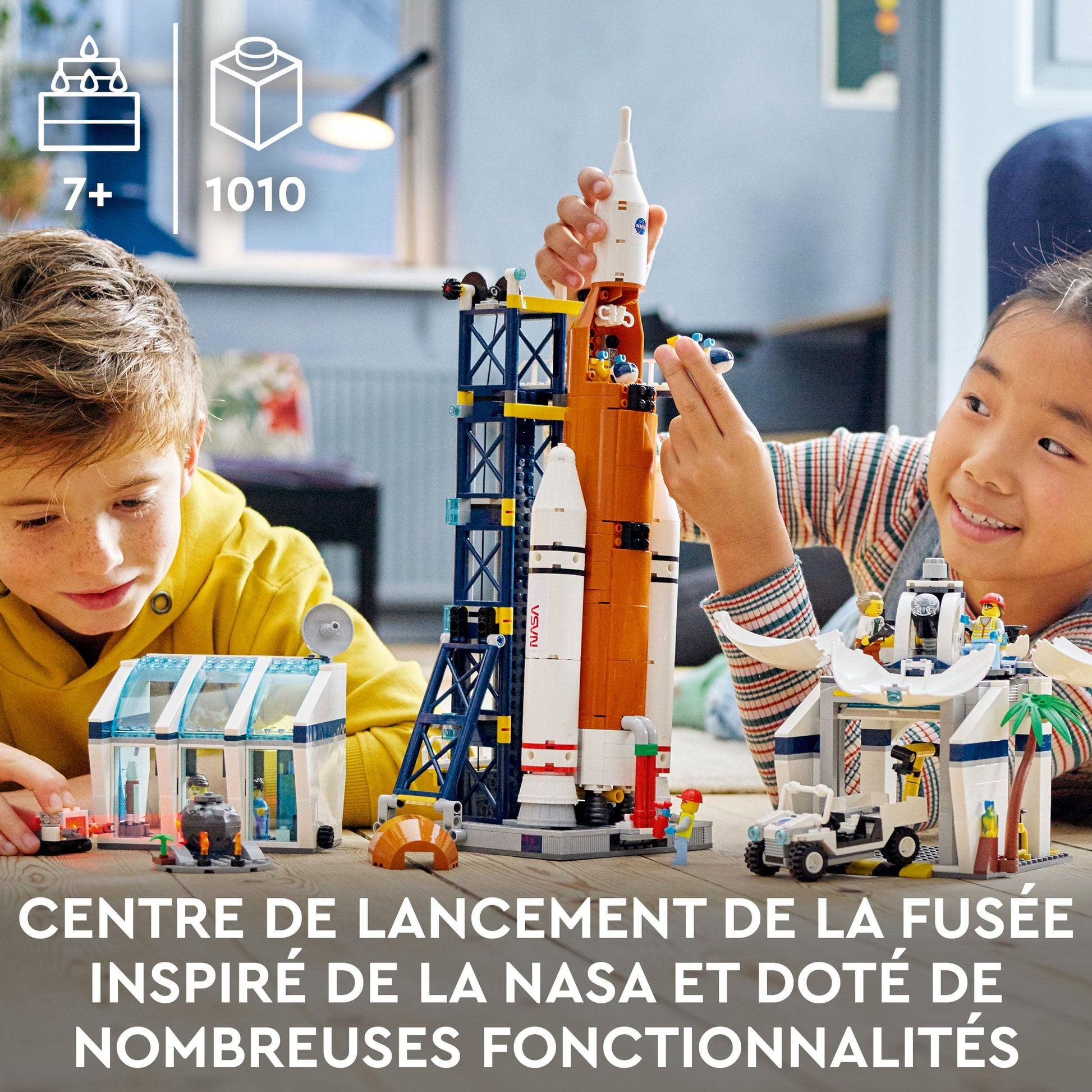 Lego City Rocket Launch Center Building Toy Set 60351, NASA-Inspired Space Toy with Rocket, Launch Tower, Observatory, and Mission Control, Pretend