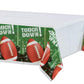 Multicolor Tailgates & Touchdowns Plastic Table Covers - 54" x 84" (3 Pc) - Vibrant Party Essentials for Football-Themed Celebrations