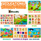 7 Pack Wooden Puzzles for Toddlers 2 3 4 5 Years Old - 7 Colorful Chunky Wood Peg Puzzles for Kids Ages 2-5, Alphabet Shape Numbers Fruits Sea Animals
