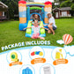 Doctor Dolphin Inflatable Bounce House for Kids, Bouncy House with Blower Indoor Outdoor, Inflatable Bouncer for Kids Party (Hot-air Balloon Theme)