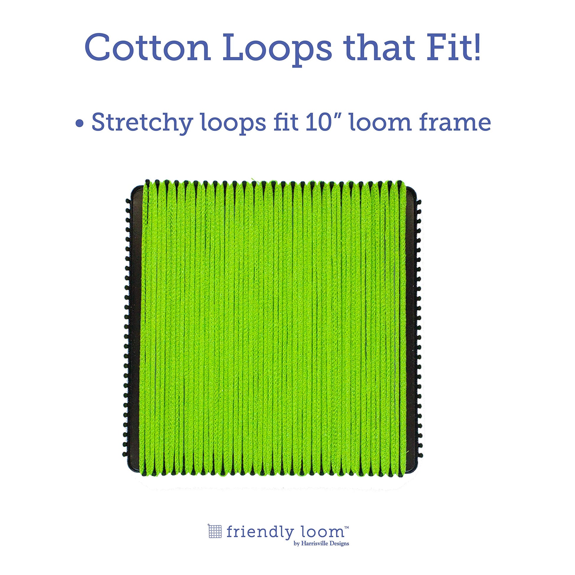 Harrisville Designs Friendly Loom | 10” PRO-Sized Lime Potholder Weaving Loops | Craft 2 Cotton Potholders