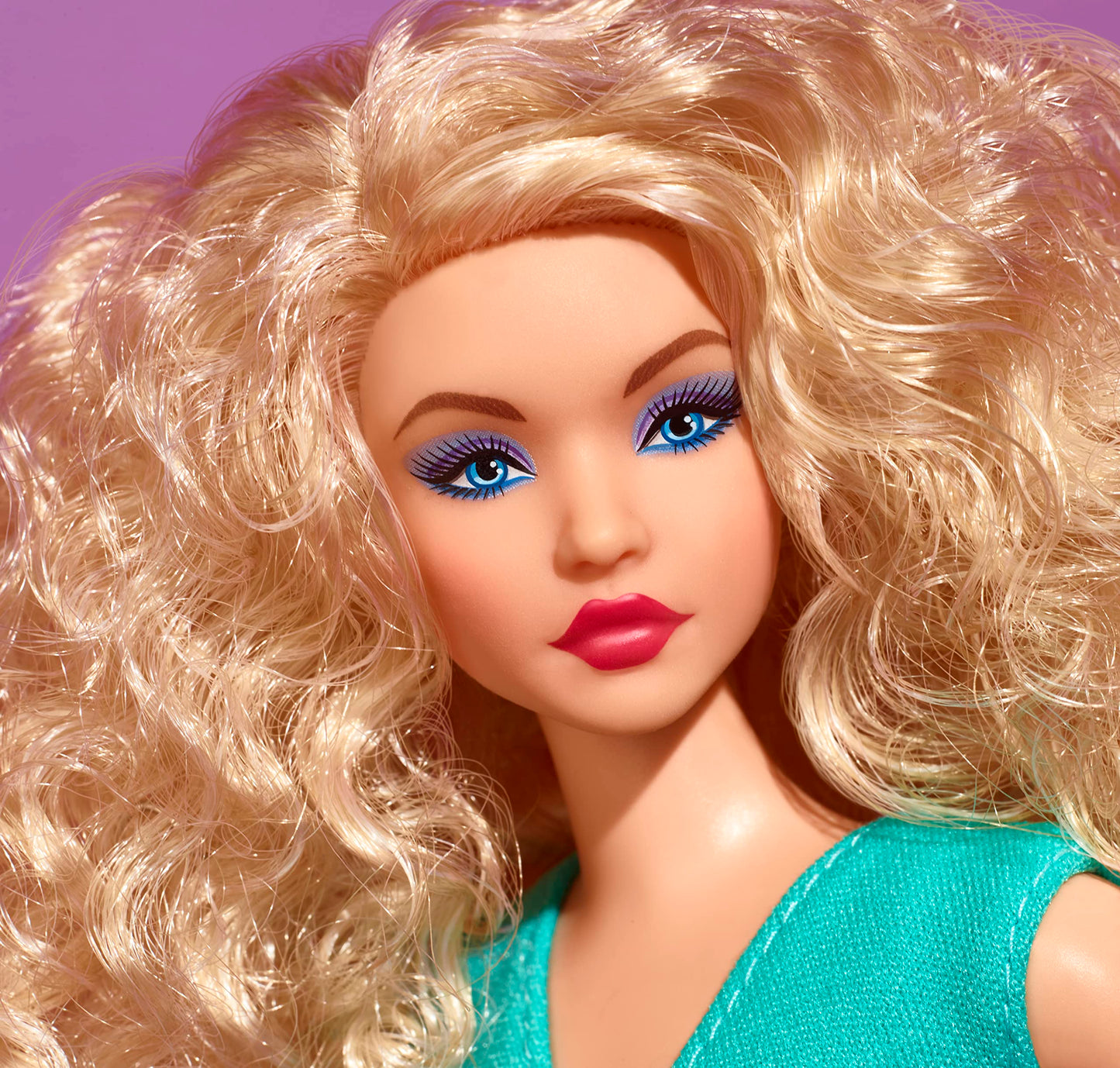 Barbie Looks Fashion Doll with Curly Blonde Hair Dressed in Ruched Crop Top & Satiny Lavender Shorts, Posable Collectible Made to Move Body