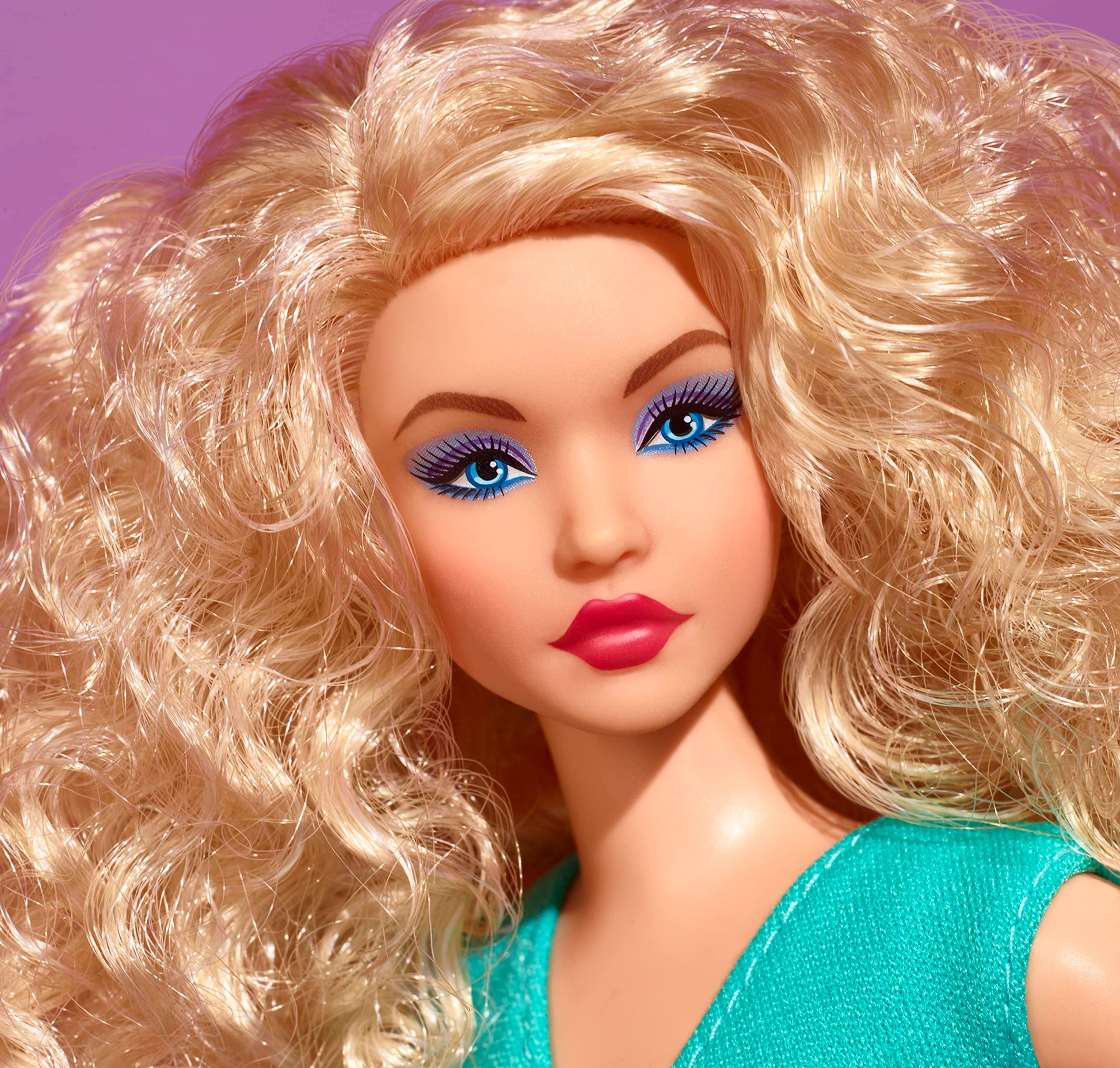 Barbie Looks Fashion Doll with Curly Blonde Hair Dressed in Ruched Crop Top & Satiny Lavender Shorts, Posable Collectible Made to Move Body