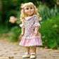 THE QUEEN'S TREASURES 18 Inch Doll Clothes, Little House on The Prairie Pink Floral Dress with Hair Bows, and Pantaloons, Compatible for Use
