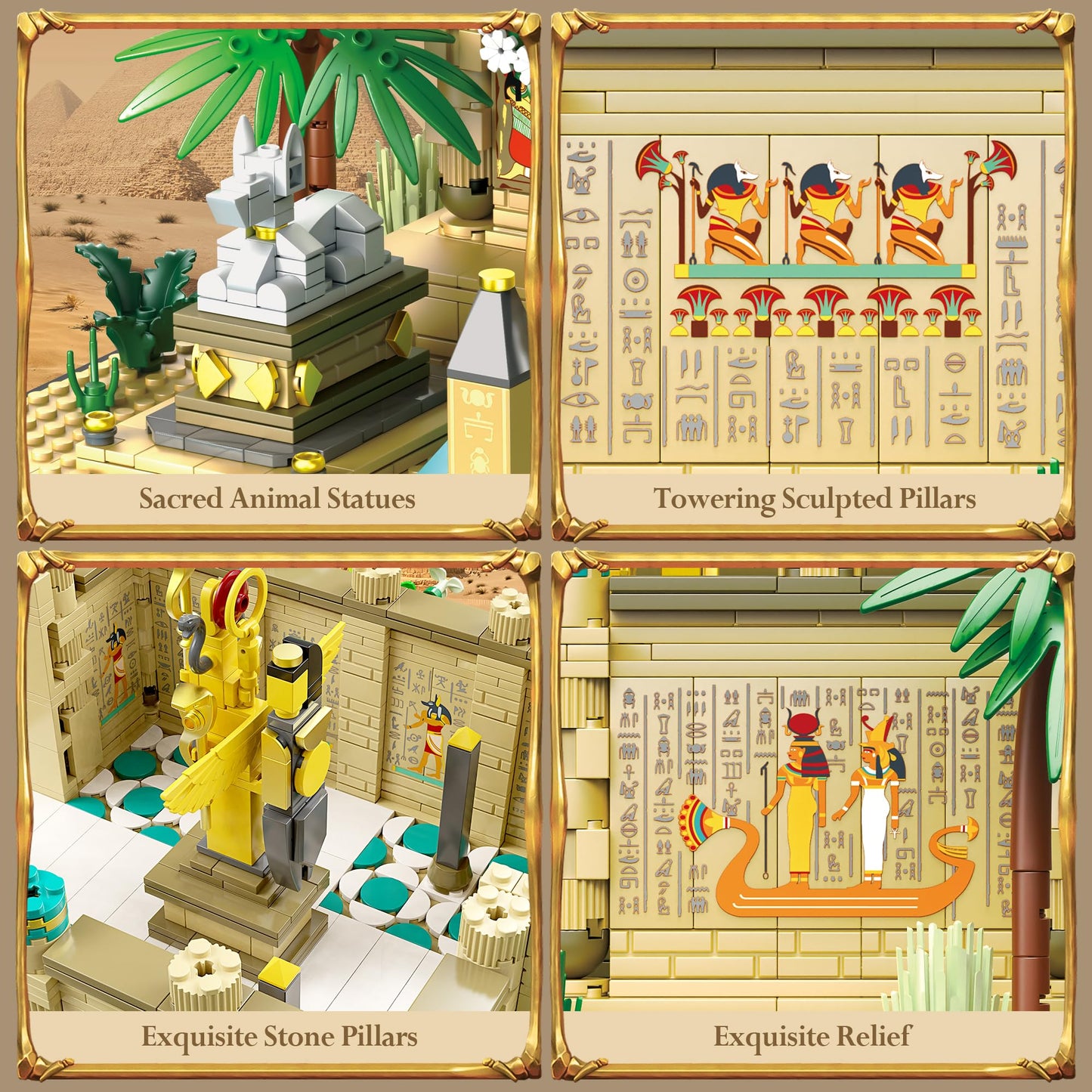 AsmrCap Philaedin Temple Building Set for Adults, Egyptian Architecture Building Blocks, Miniature Nile Temple Scene, Famous Landmark Collection Home