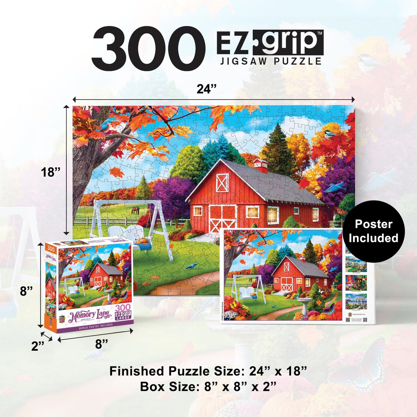 Masterpieces 300 Piece EZ Grip Jigsaw Puzzle - Harvest Breeze - 18"x24"